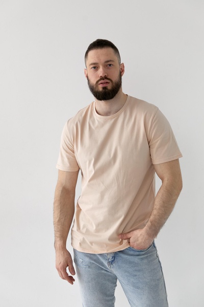 Базова чоловіча футболка, однотонна 50708-1 фото