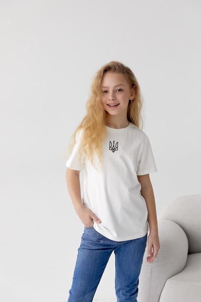 Базова футболка на дівчинку з принтом  5057300-1 фото